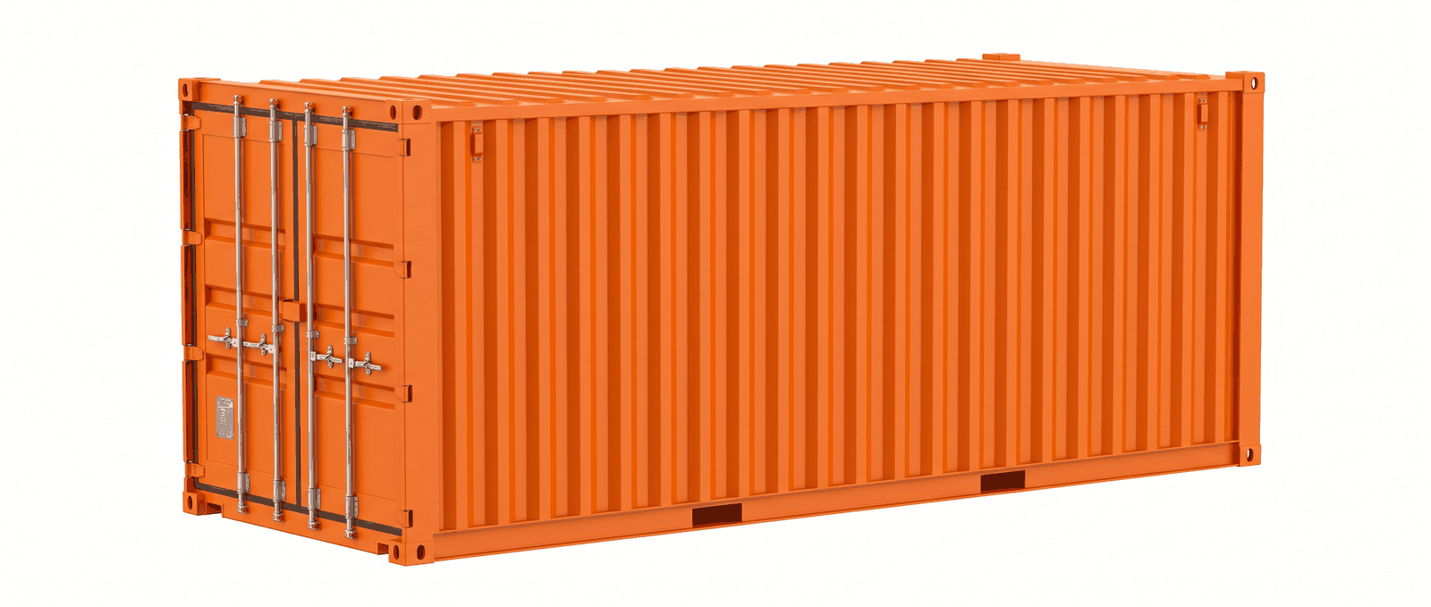Contenedor naranja GUARDA-SAFE en tres cuartos de perspectiva